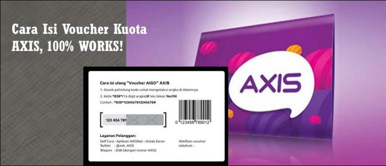 Cara Memasukkan Voucher AXIS dengan 16 Kode Angka Tertera